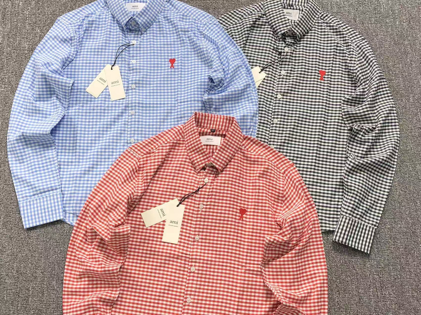 Camisa AMI Paris Gingham Mini Heart