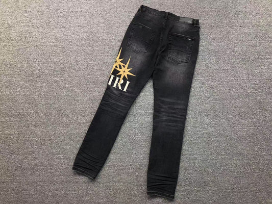 Calça AMIRI Star Logo Black Denim
