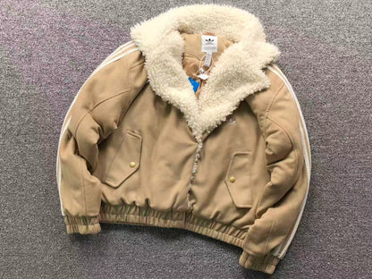 Jaqueta Adidas Feminina Sherpa Suede Winter Jacket