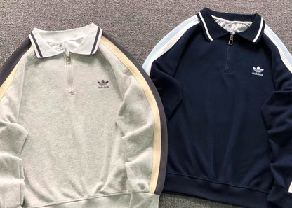 Moletom Adidas Originals Half Zip Vintage Stripes