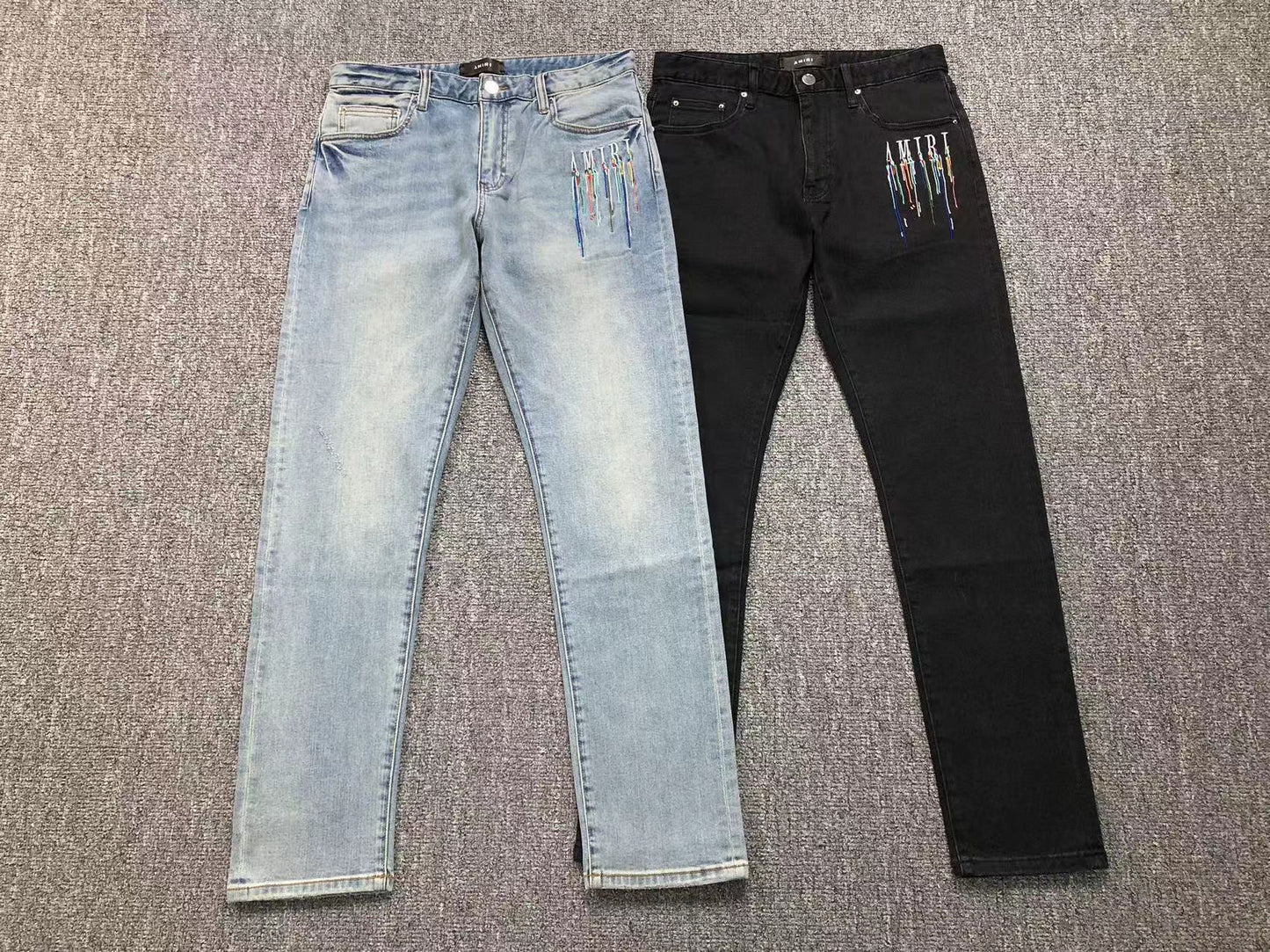 Calça AMIRI Paint Drip Light Wash