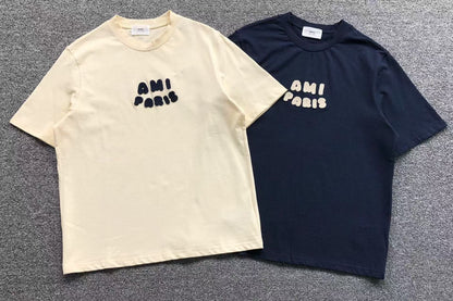 Camiseta AMI Paris Textured Logo Chenille Tee