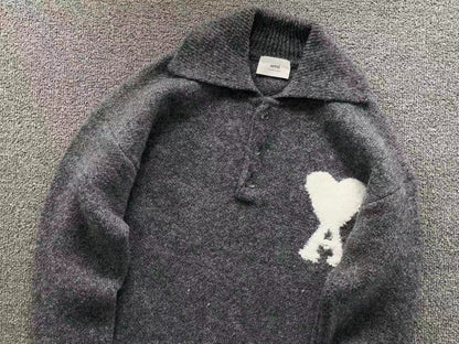 Suéter AMI Paris Gola Polo Tricot
