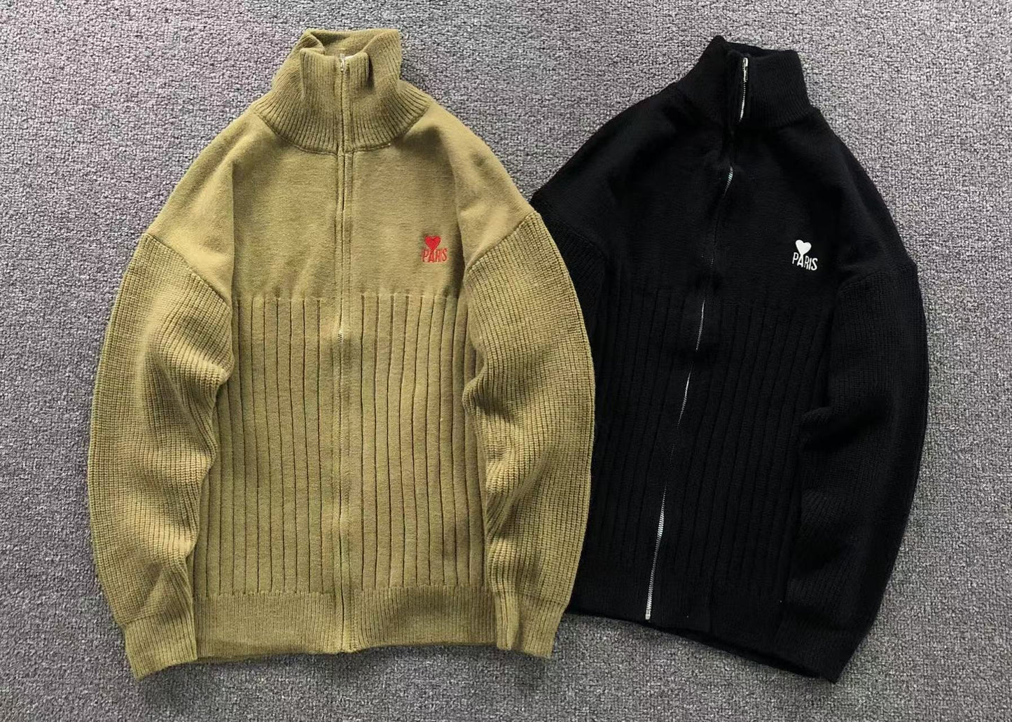 Suéter AMI Paris Gola Alta Zip