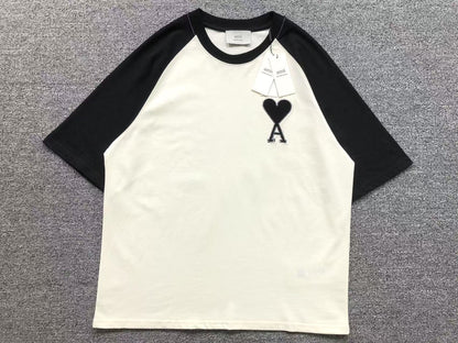 Camiseta AMI Paris Raglan Patch Logo
