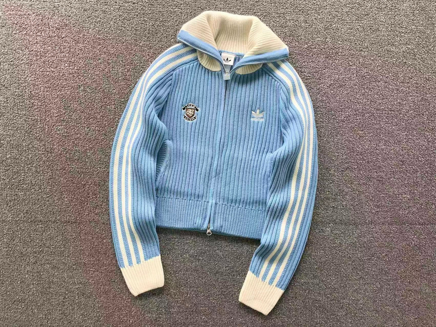 Suéter Adidas feminina Ribbed Knit Track Jacket