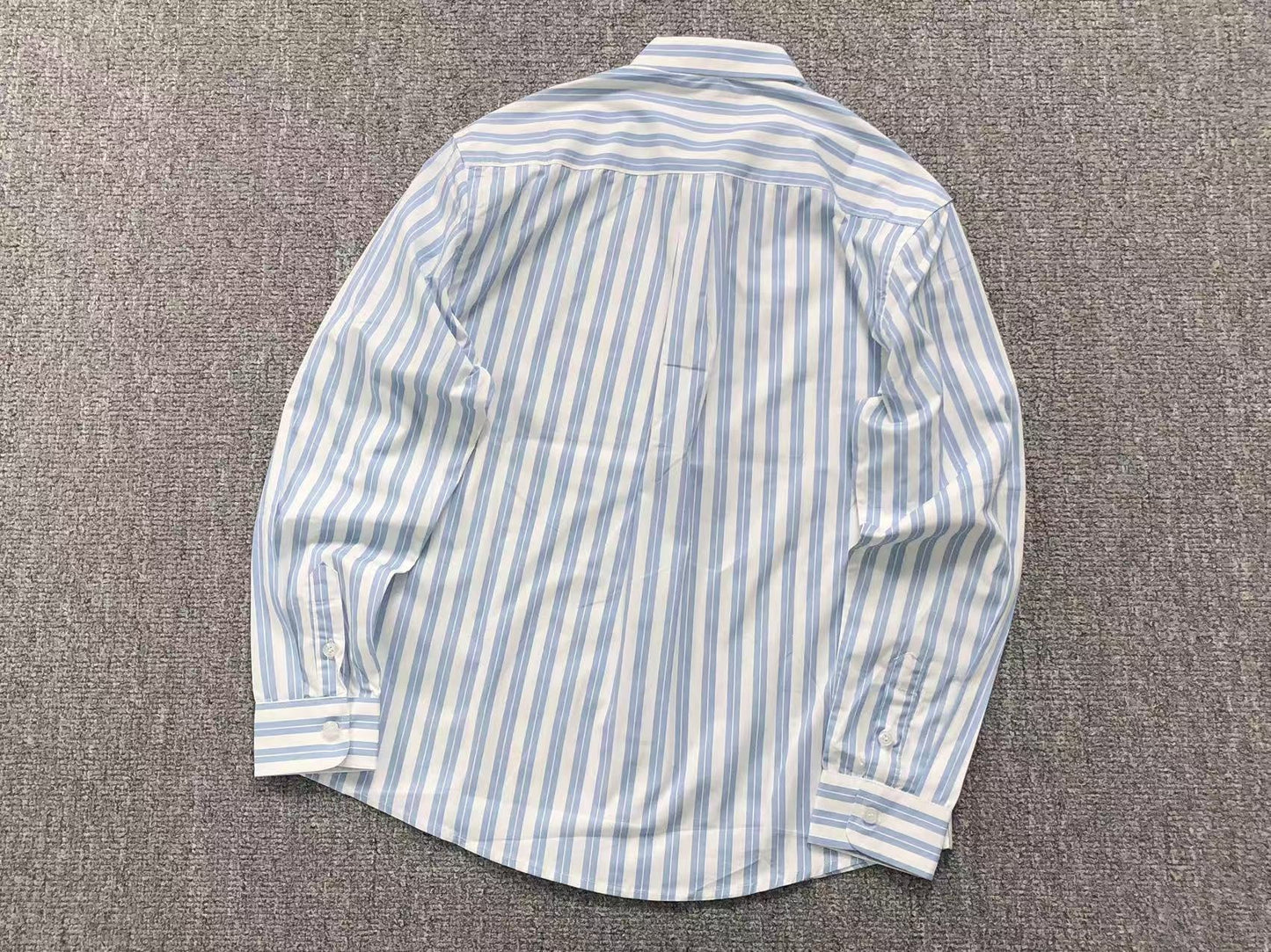 Camisa AMI Paris Stripe Mini Heart Blue