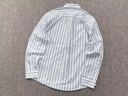 Camisa AMI Paris Stripe Mini Heart Blue