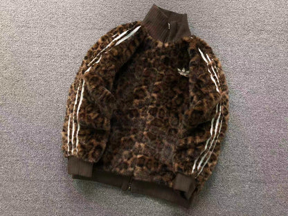 Jaqueta Adidas Leopard Faux Fur Jacket