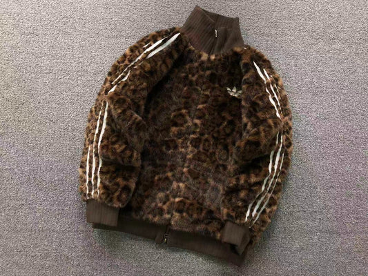 Jaqueta Adidas Leopard Faux Fur Jacket