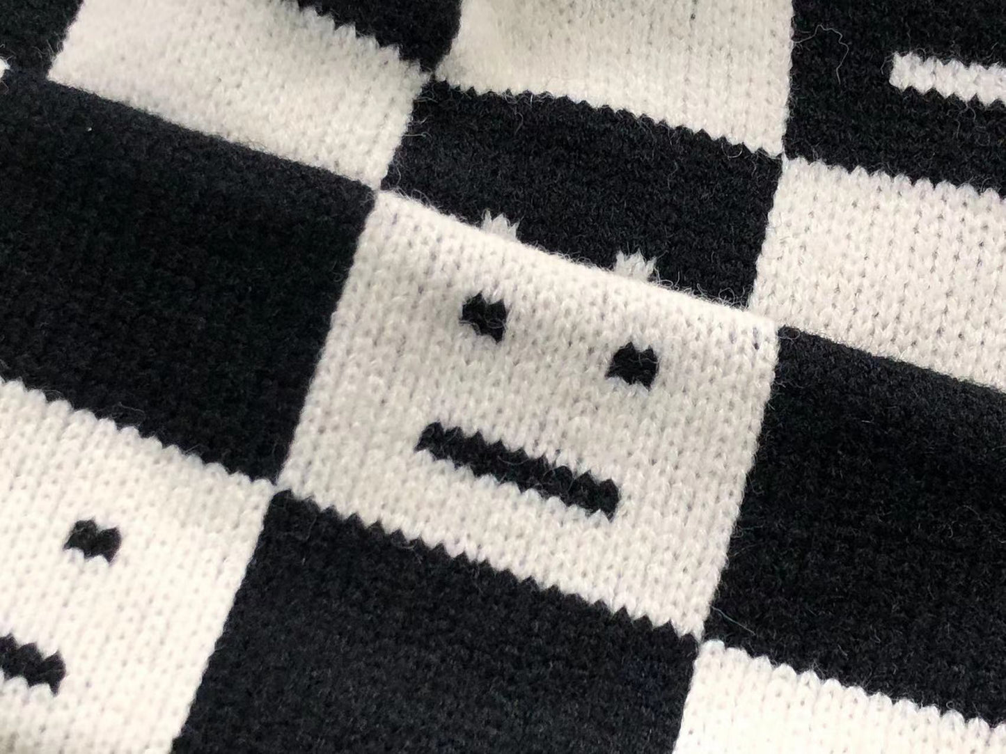 Touca Acne Studios Checkered Knit