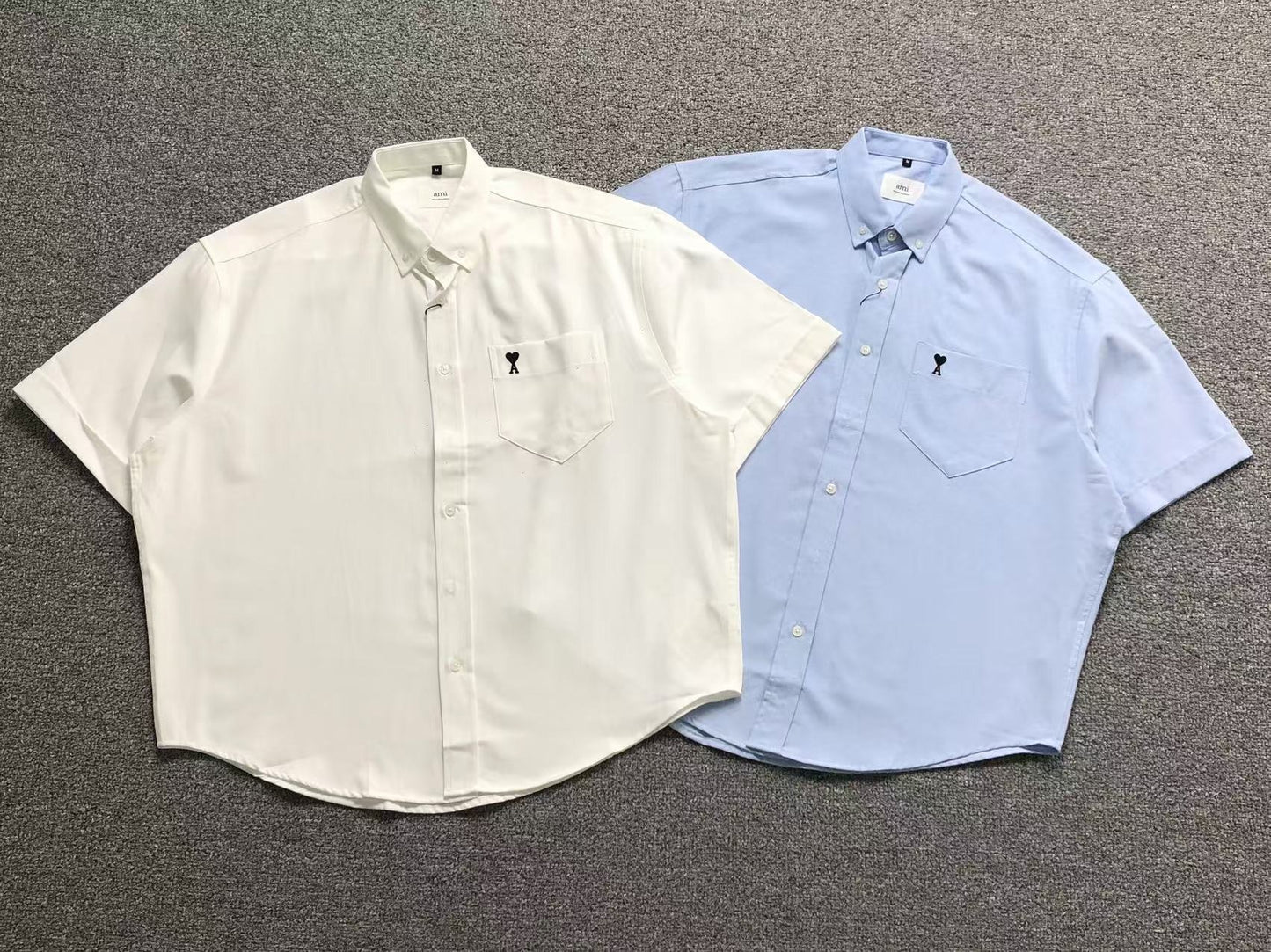 Camisa AMI Paris Signature Heart Oxford Minimal
