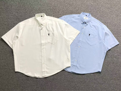 Camisa AMI Paris Signature Heart Oxford Minimal