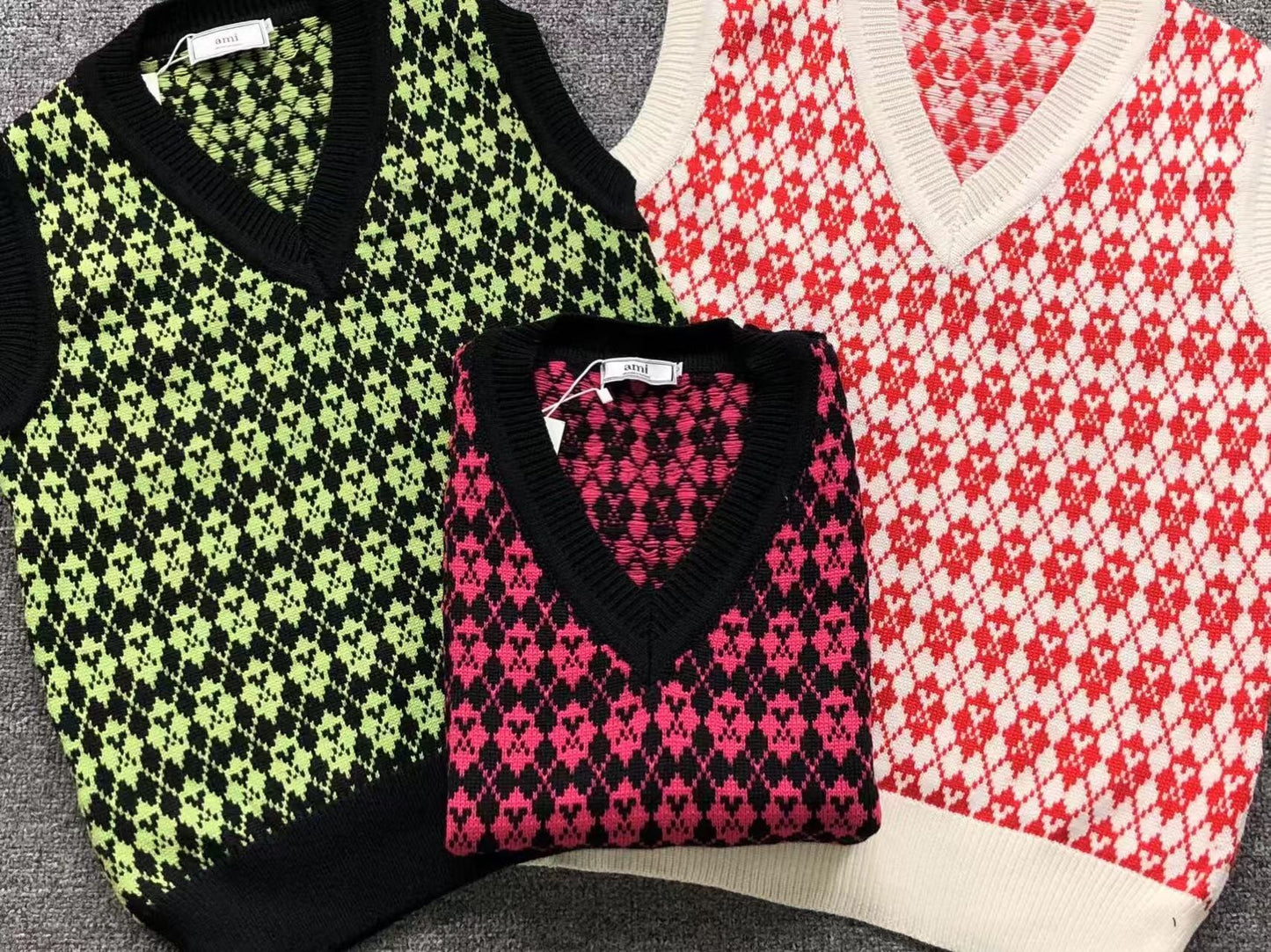 Suéter Colete AMI Paris Pattern Knit