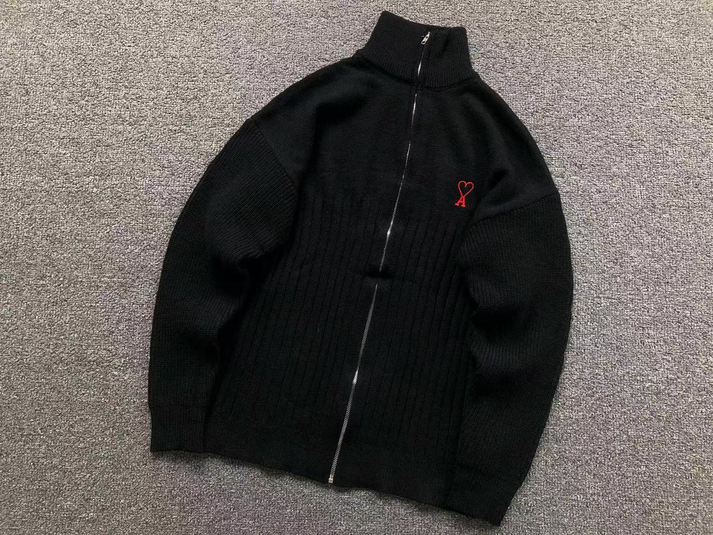 Suéter AMI Paris Gola Alta Zip