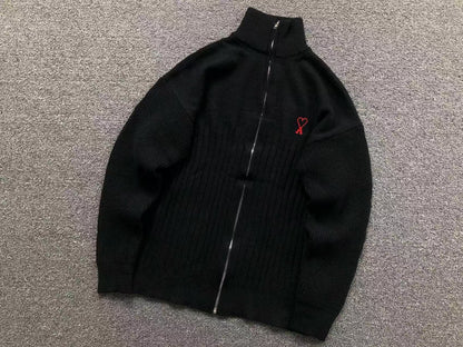 Suéter AMI Paris Gola Alta Zip