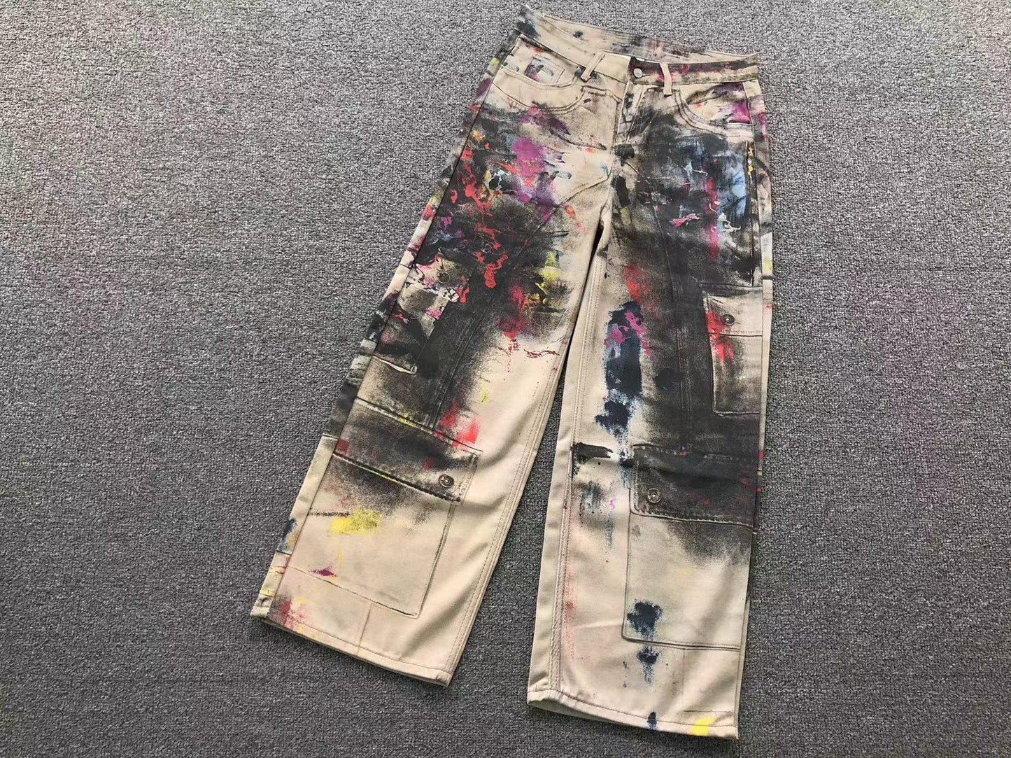 Calça Acne Studios Ink Wash Cargo Denim