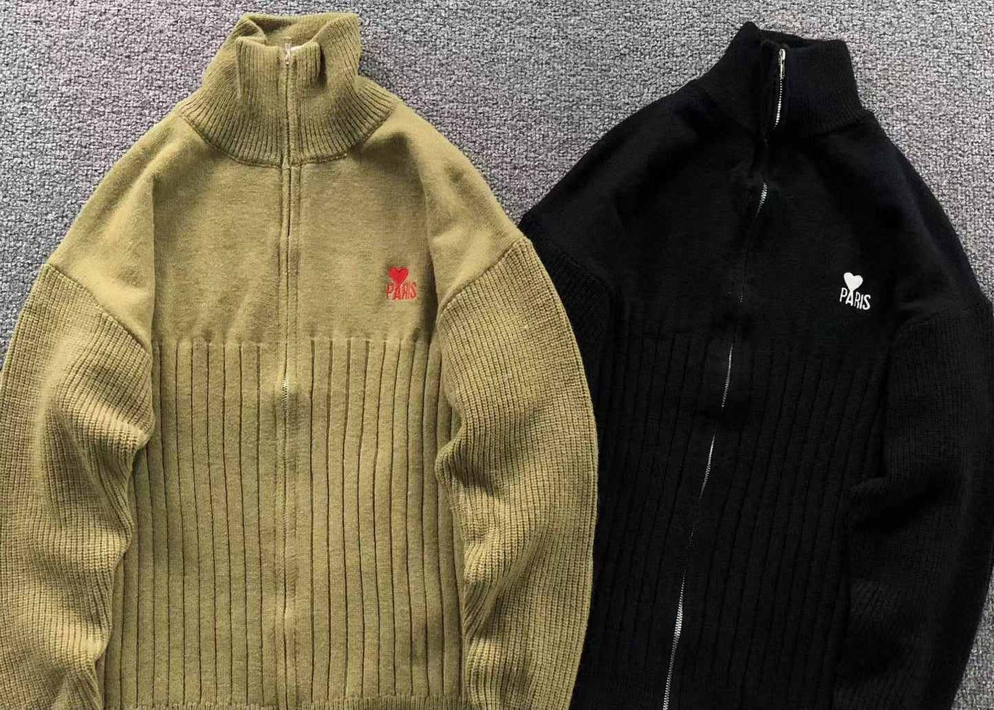 Suéter AMI Paris Gola Alta Zip