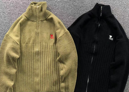 Suéter AMI Paris Gola Alta Zip