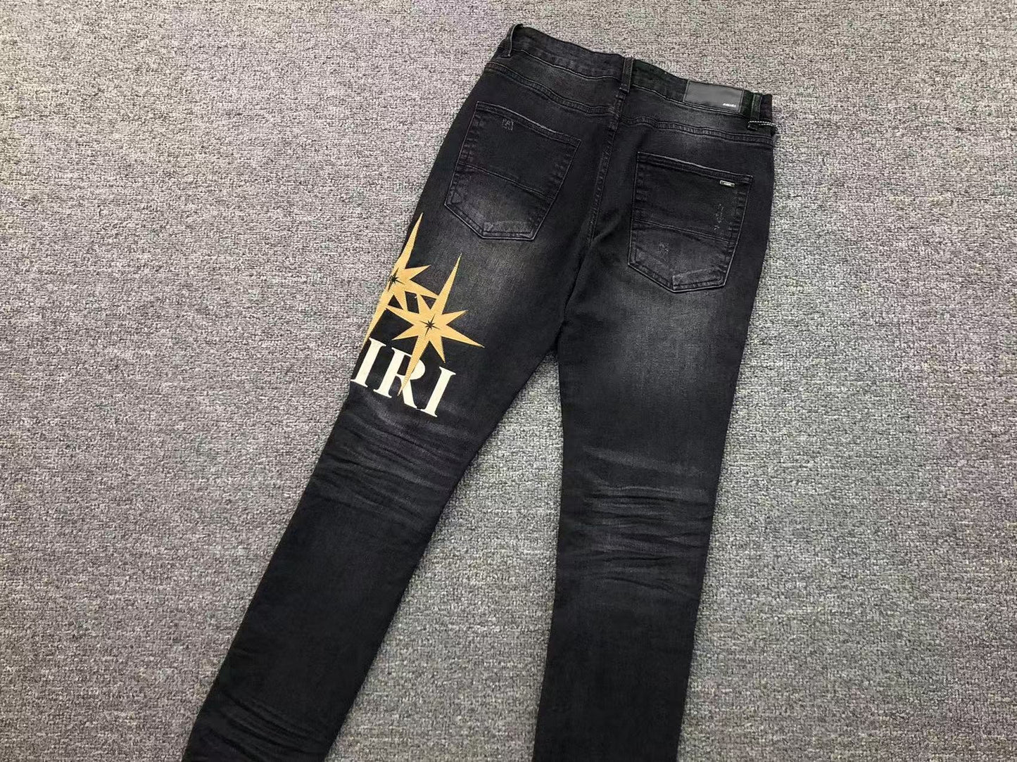 Calça AMIRI Star Logo Black Denim