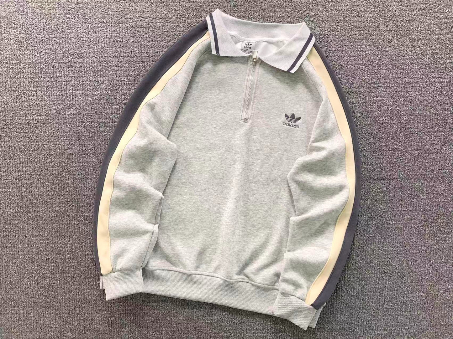 Moletom Adidas Originals Half Zip Vintage Stripes