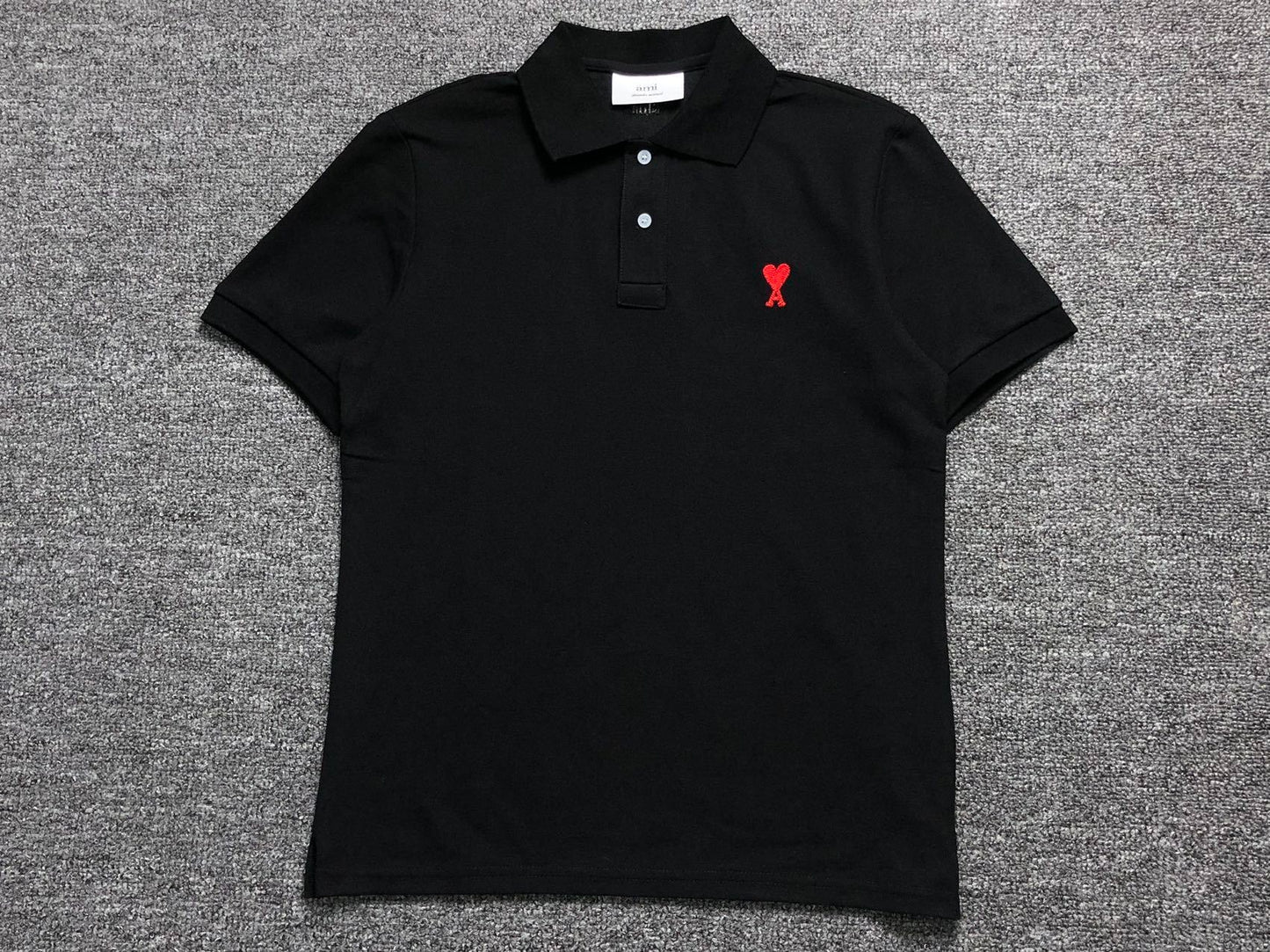 Camisa Polo AMI Paris Mini Heart Logo Classic