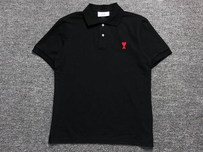 Camisa Polo AMI Paris Mini Heart Logo Classic