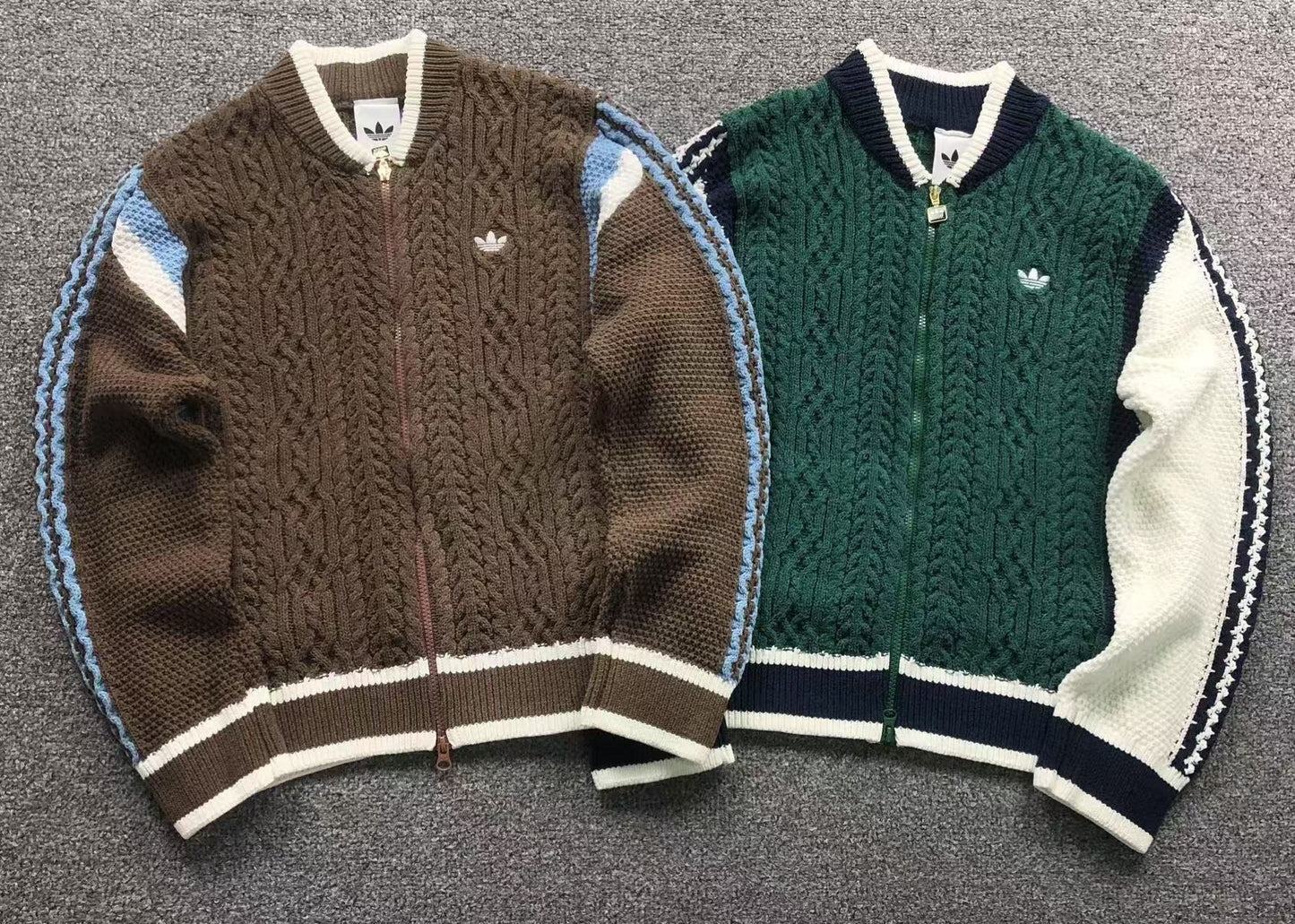 Jaqueta Adidas Cable Knit Zip Sweater