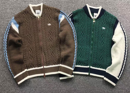 Jaqueta Adidas Cable Knit Zip Sweater