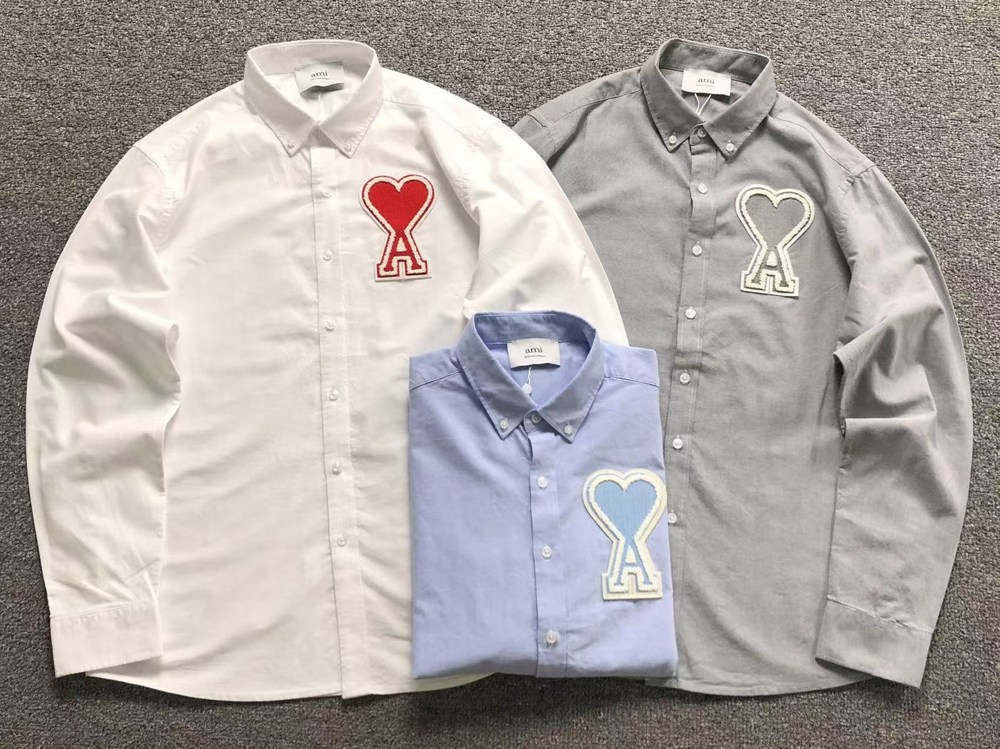 Camisa Social AMI Paris Big Heart Oxford