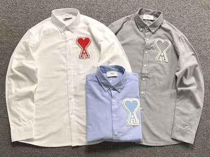 Camisa Social AMI Paris Big Heart Oxford