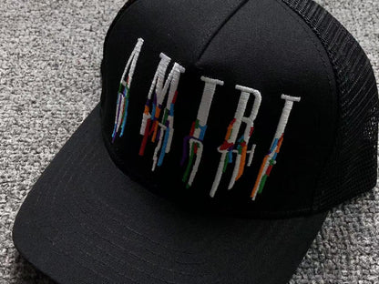 Boné Trucker AMIRI Glitch Logo White