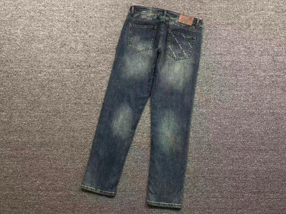 Calça ALO jeans reta azul estonado