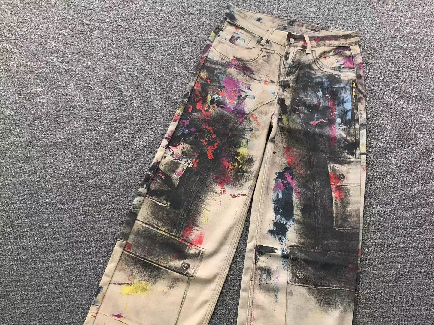 Calça Acne Studios Ink Wash Cargo Denim