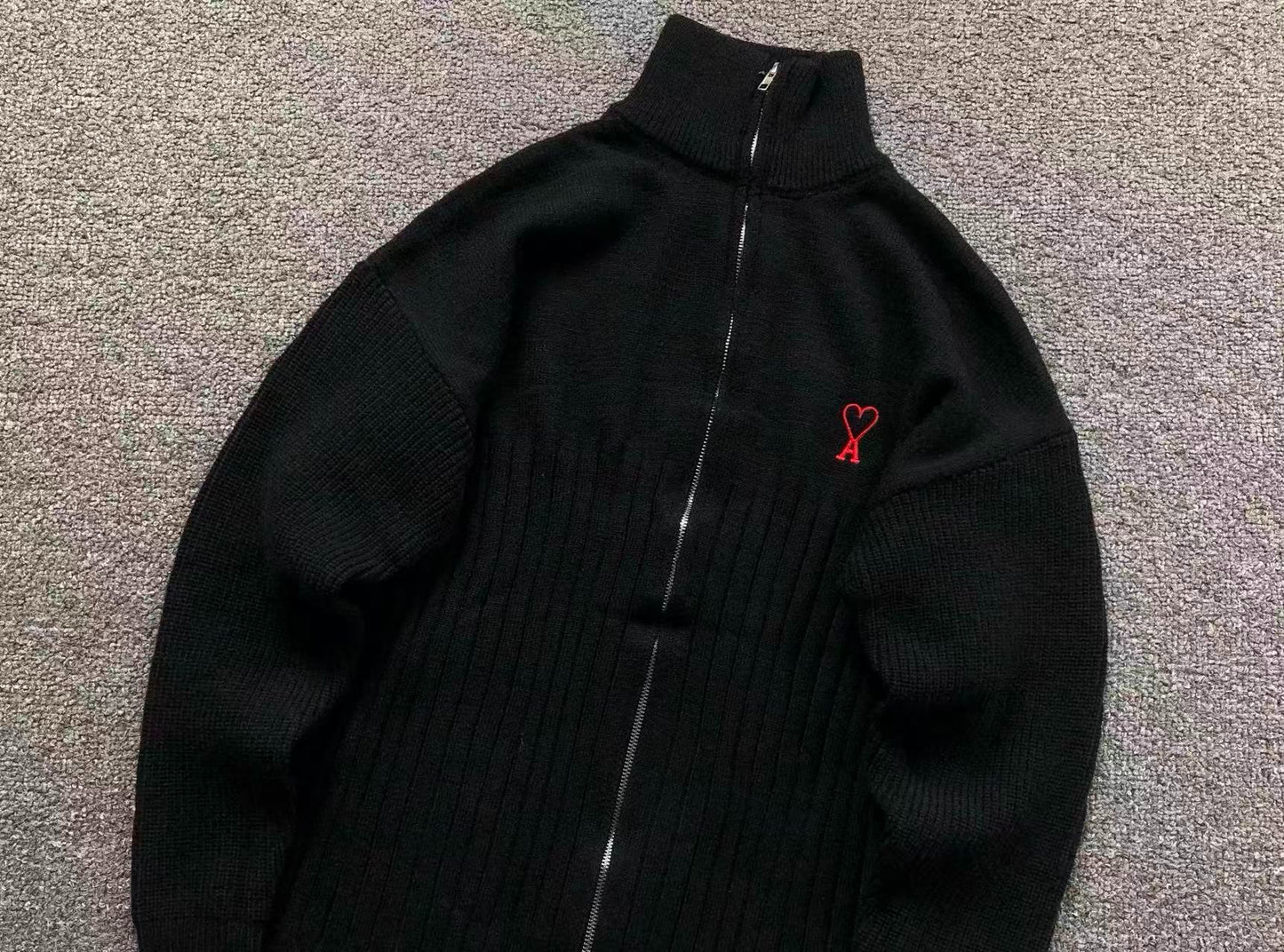 Suéter AMI Paris Gola Alta Zip