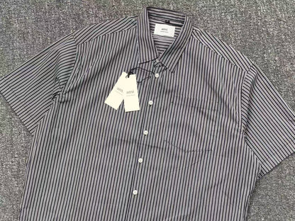Camisa AMI Paris Striped Short Sleeve