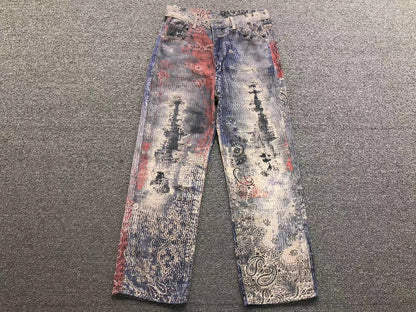 Calça Acne Studios Retro Paisley Denim