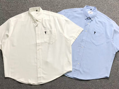 Camisa AMI Paris Signature Heart Oxford Minimal
