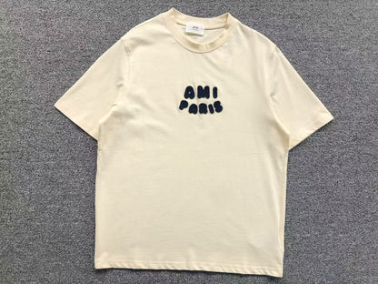Camiseta AMI Paris Textured Logo Chenille Tee