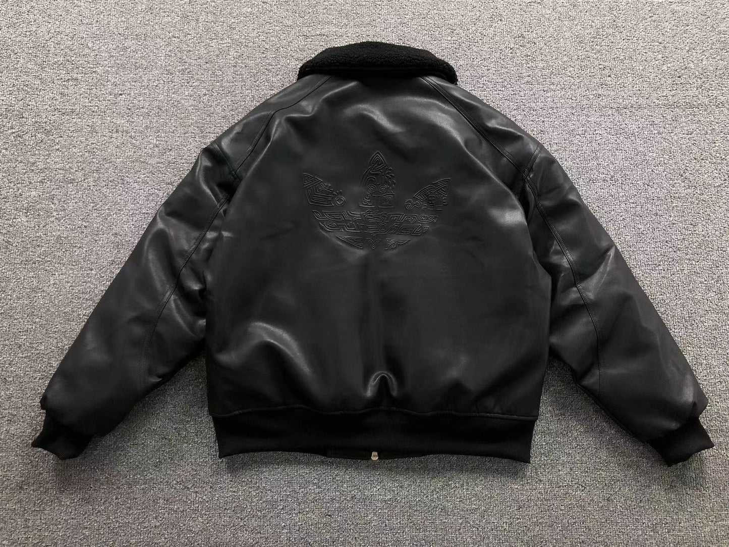 Jaqueta Adidas Leather Sherpa Black Bomber