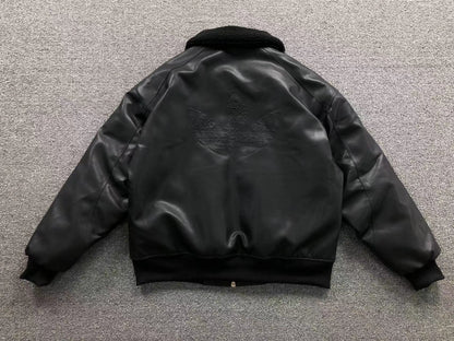 Jaqueta Adidas Leather Sherpa Black Bomber