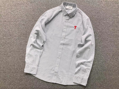 Camisa Social AMI Paris Vichy Heart Logo