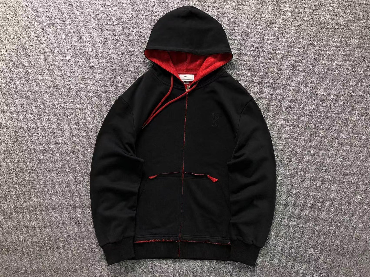 Moletom AMI Paris Ami de Cœur Contrast Zip Hoodie