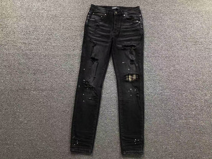 Calça AMIRI Heavy Destroyed Black Denim
