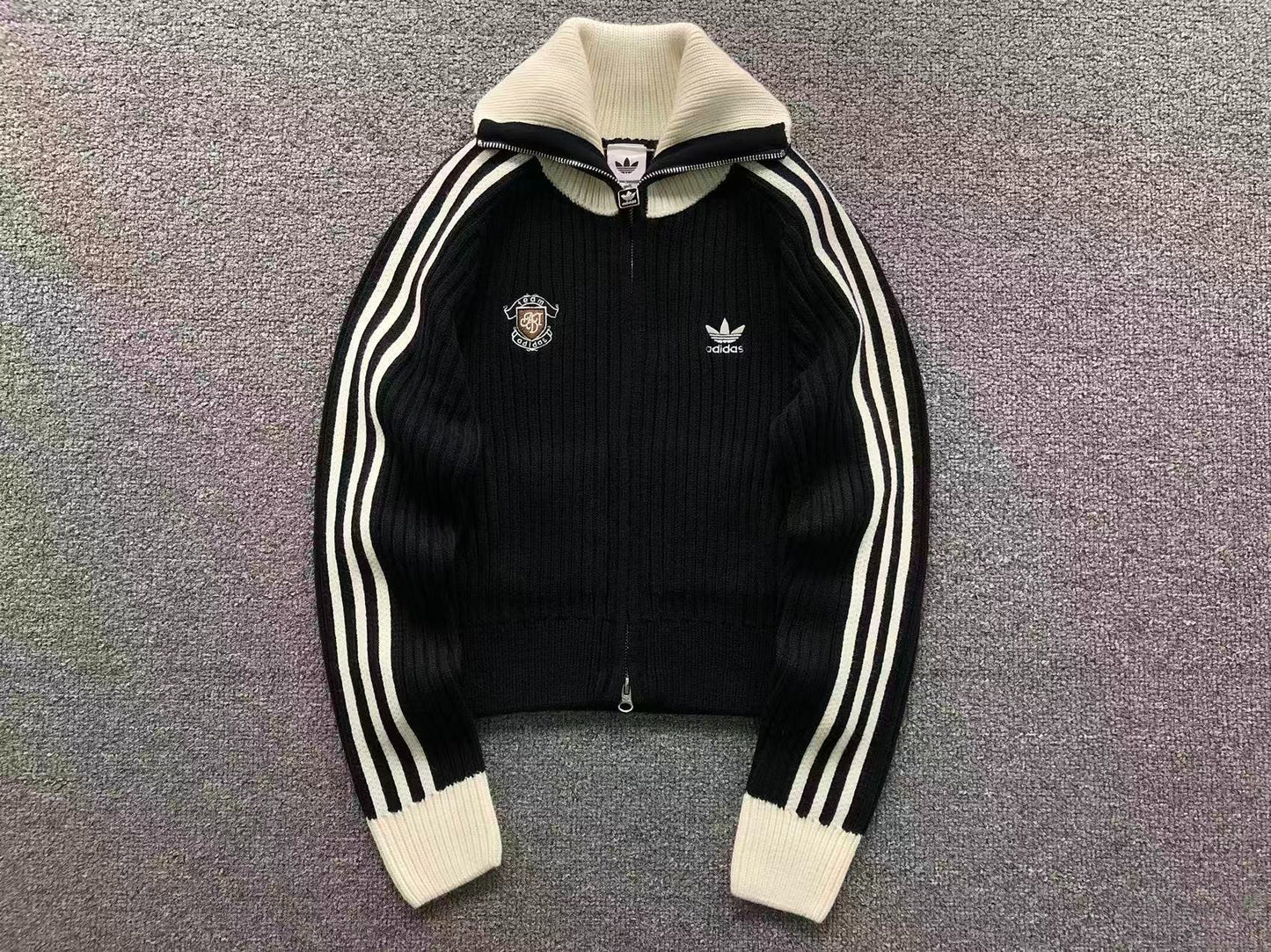 Suéter Adidas feminina Ribbed Knit Track Jacket