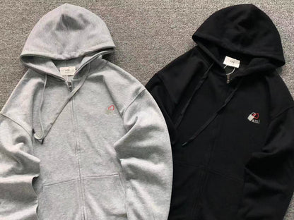 Moletom com Capuz AMI Paris Zip Hoodie Logo Coração