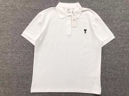 Camiseta Polo AMI Paris Piquet Logo Coração