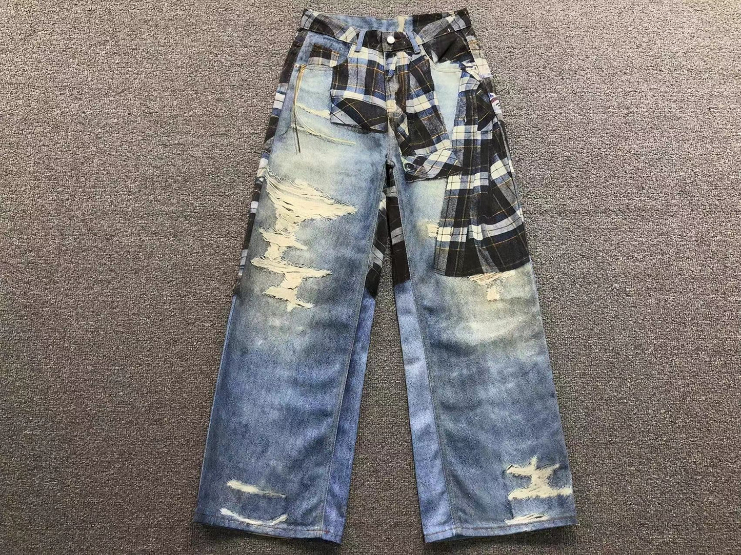 Calça Acne Studios Layered Flannel Denim