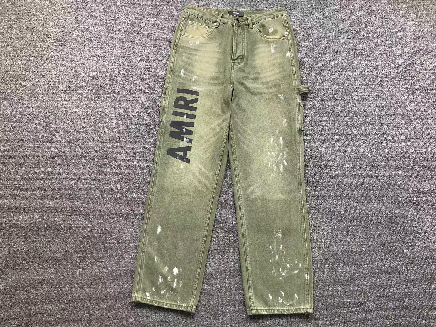 Calça AMIRI Military Green Logo Cargo Denim