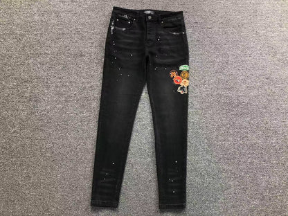 Calça AMIRI Patch Badge Black Denim